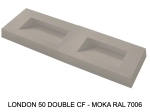 Plan vasque double lavabo, sur mesure : L 120 à 201 x P 40 à 51 cm, finition lisse, 10 couleurs au choix, Anti bactérien, résine Akrytan® teinté dans la masse, Livraison Offerte.
